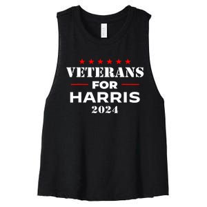 Kamala Harris Veteran Usa Veterans For Harris 2024 Gift Women's Racerback Cropped Tank