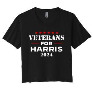 Kamala Harris Veteran Usa Veterans For Harris 2024 Gift Women's Crop Top Tee