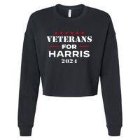 Kamala Harris Veteran Usa Veterans For Harris 2024 Gift Cropped Pullover Crew