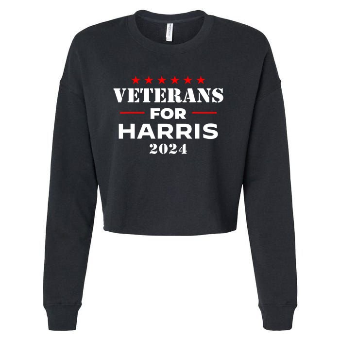 Kamala Harris Veteran Usa Veterans For Harris 2024 Gift Cropped Pullover Crew