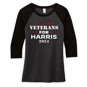 Kamala Harris Veteran Usa Veterans For Harris 2024 Gift Women's Tri-Blend 3/4-Sleeve Raglan Shirt