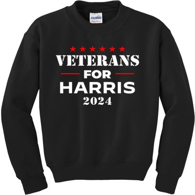 Kamala Harris Veteran Usa Veterans For Harris 2024 Gift Kids Sweatshirt