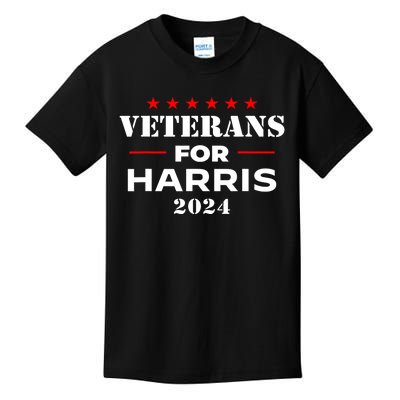 Kamala Harris Veteran Usa Veterans For Harris 2024 Gift Kids T-Shirt