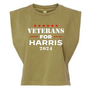 Kamala Harris Veteran Usa Veterans For Harris 2024 Gift Garment-Dyed Women's Muscle Tee