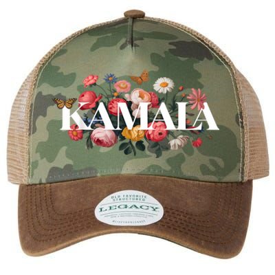 Kamala Harris Vintage Floral Feminine Leadership Design Legacy Tie Dye Trucker Hat