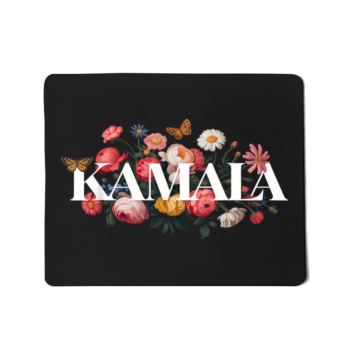 Kamala Harris Vintage Floral Feminine Leadership Design Mousepad