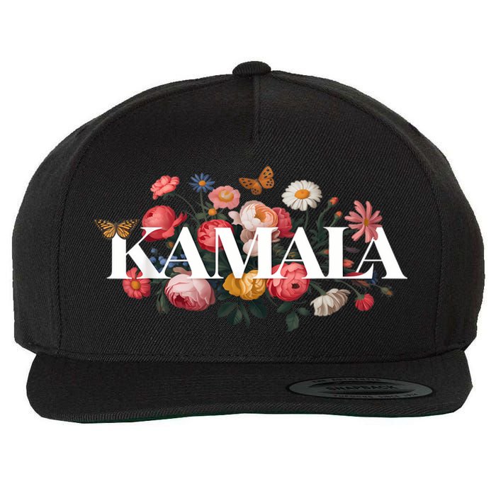 Kamala Harris Vintage Floral Feminine Leadership Design Wool Snapback Cap