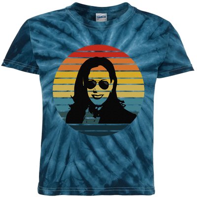 Kamala Harris Vintage Retro Sunset Sunglasses Nasty Kids Tie-Dye T-Shirt