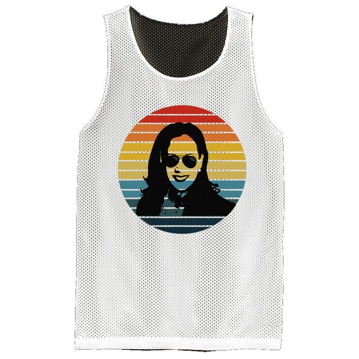 Kamala Harris Vintage Retro Sunset Sunglasses Nasty Mesh Reversible Basketball Jersey Tank