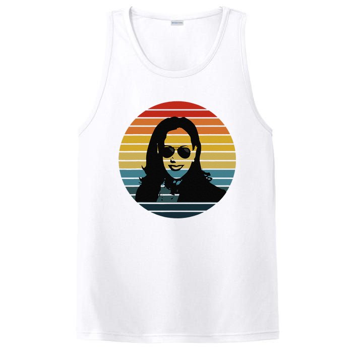 Kamala Harris Vintage Retro Sunset Sunglasses Nasty PosiCharge Competitor Tank