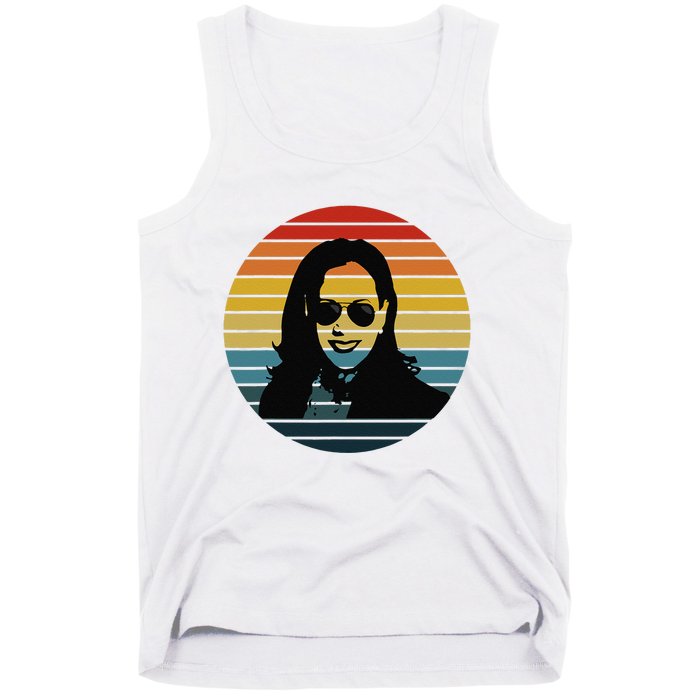 Kamala Harris Vintage Retro Sunset Sunglasses Nasty Tank Top