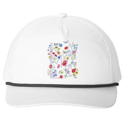 Kamala Harris Vintage Floral Feminine First Female President Gift Snapback Five-Panel Rope Hat