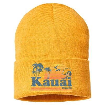 Kauai Hawaii Vintage Beach Summer Surfing 70s Retro Hawaiian Sustainable Knit Beanie