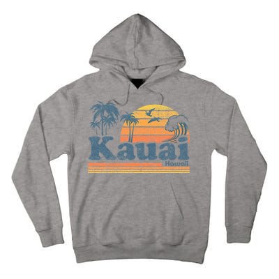Kauai Hawaii Vintage Beach Summer Surfing 70s Retro Hawaiian Tall Hoodie
