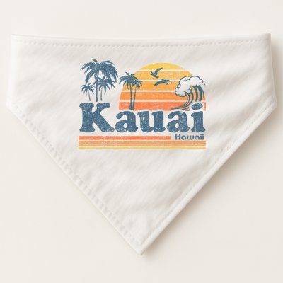 Kauai Hawaii Vintage Beach Summer Surfing 70s Retro Hawaiian USA-Made Doggie Bandana