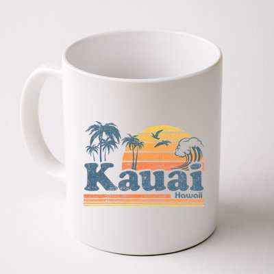 Kauai Hawaii Vintage Beach Summer Surfing 70s Retro Hawaiian Mug