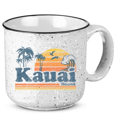 Kauai Hawaii Vintage Beach Summer Surfing 70s Retro Hawaiian 15oz Campfire Ceramic Mug