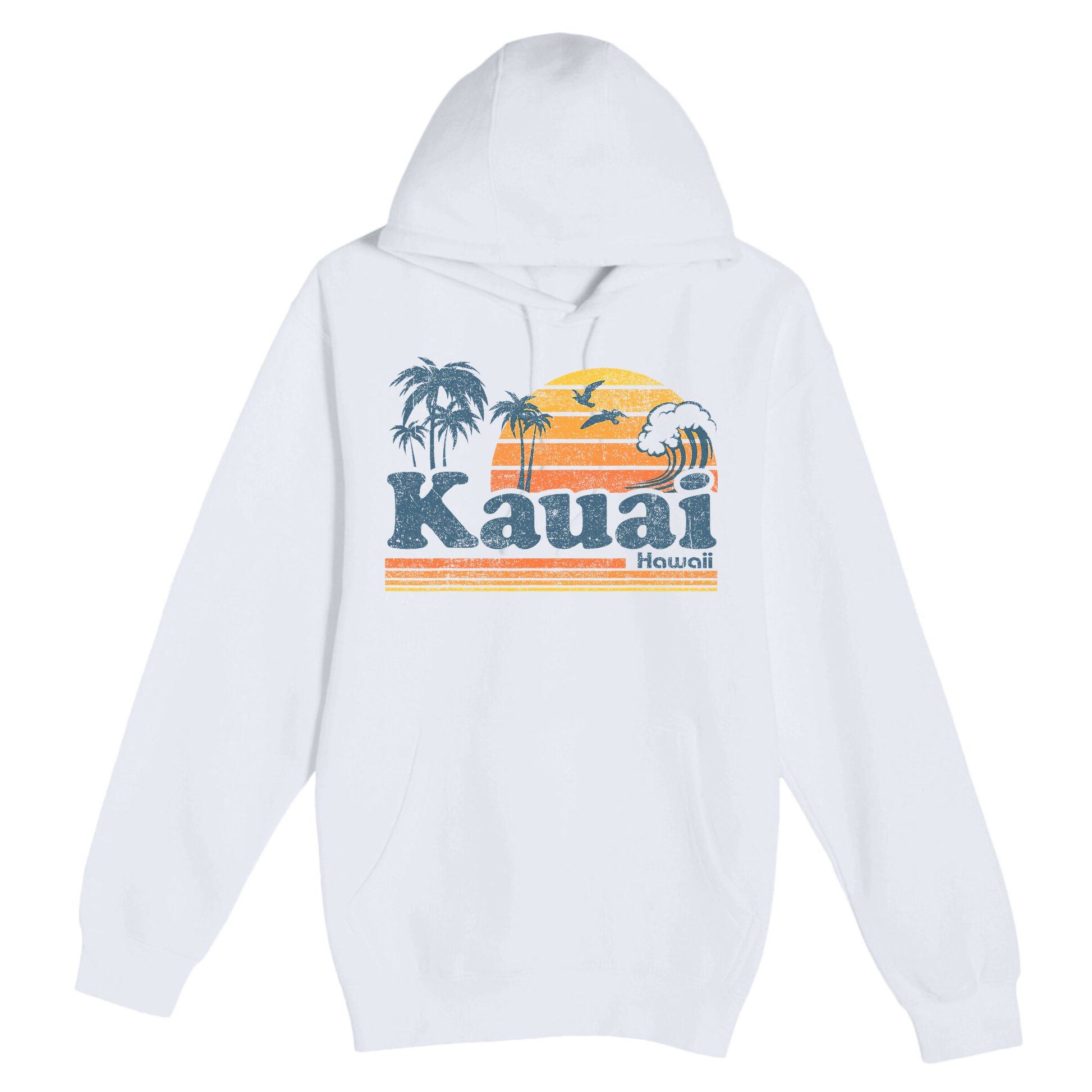 Kauai Hawaii Vintage Beach Summer Surfing 70s Retro Hawaiian Premium Pullover Hoodie