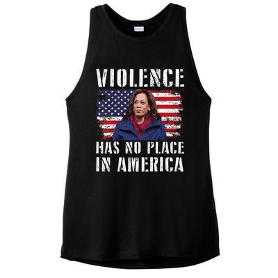 Kamala Harris Violence Has No Place In America Ladies PosiCharge Tri-Blend Wicking Tank