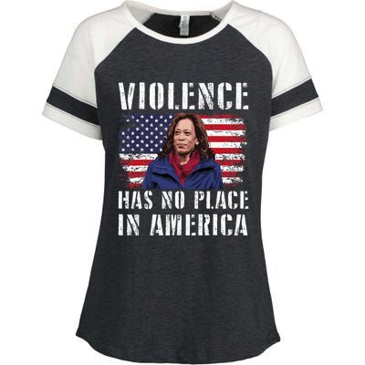 Kamala Harris Violence Has No Place In America Enza Ladies Jersey Colorblock Tee