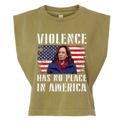 Kamala Harris Violence Has No Place In America Garment-Dyed Women's Muscle Tee