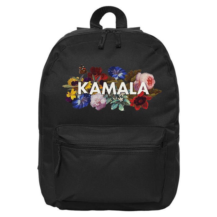 Kamala Harris Vintage Floral Feminist First Female President Gift 16 in Basic Backpack