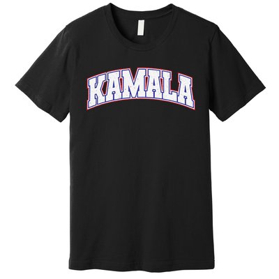 Kamala Harris Varsity Style Arch Lettering Premium T-Shirt