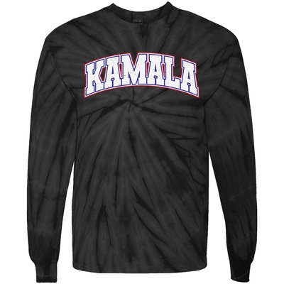 Kamala Harris Varsity Style Arch Lettering Tie-Dye Long Sleeve Shirt