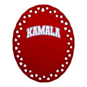 Kamala Harris Varsity Style Arch Lettering Ceramic Oval Ornament