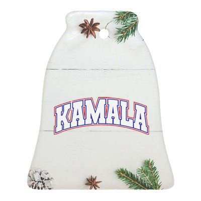 Kamala Harris Varsity Style Arch Lettering Ceramic Bell Ornament