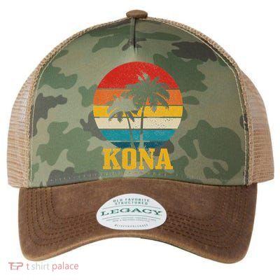 Kona Hawaii Vintage Palm Trees Surfing Surfer Hawaiian Legacy Tie Dye Trucker Hat