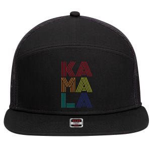 Kamala Harris Vice President Love Kamala Funny 7 Panel Mesh Trucker Snapback Hat