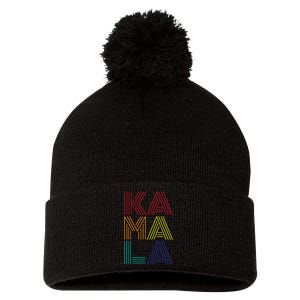 Kamala Harris Vice President Love Kamala Funny Pom Pom 12in Knit Beanie