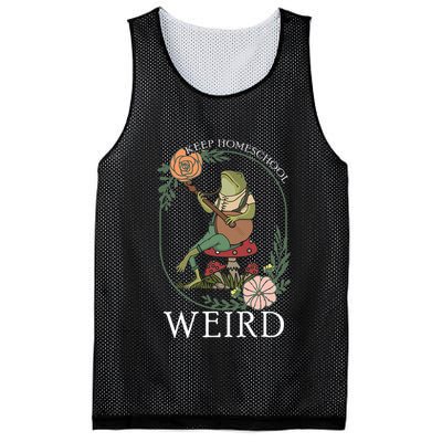 Keep Homeschool Weird Frog Mama Cottagecore Mesh Reversible Basketball Jersey Tank