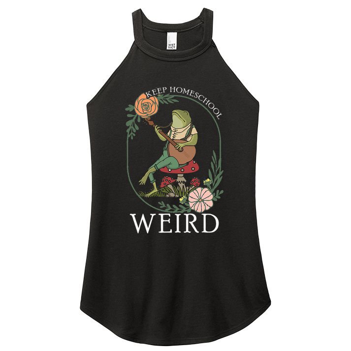 Keep Homeschool Weird Frog Mama Cottagecore Women's Perfect Tri Rocker Tank
