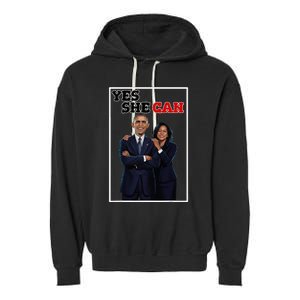 Kamala Harris Waltz And Barack Obama Forward 2024 Election Garment-Dyed Fleece Hoodie