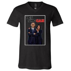 Kamala Harris Waltz And Barack Obama Forward 2024 Election V-Neck T-Shirt