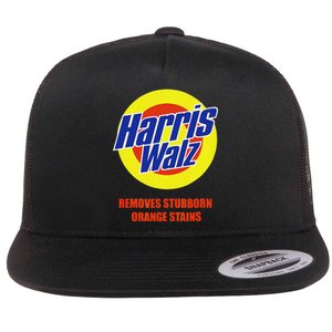 Kamala Harris Walz Removes Stubborn Orange Stains Humorous Flat Bill Trucker Hat