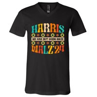 Kamala Harris Walz 2024 For President Election Campaign Boho V-Neck T-Shirt