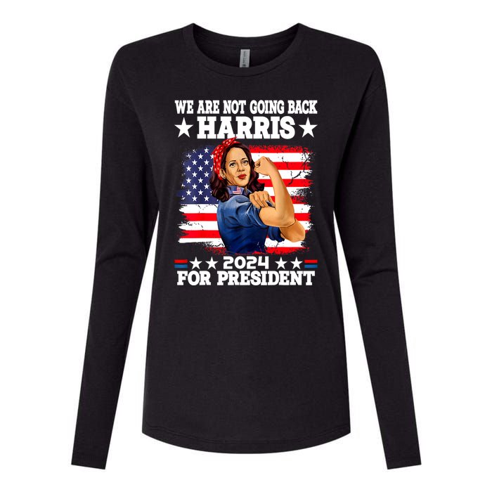 Kamala Harris Were Not Going Back Vote For 2024 President Gift Womens Cotton Relaxed Long Sleeve T-Shirt