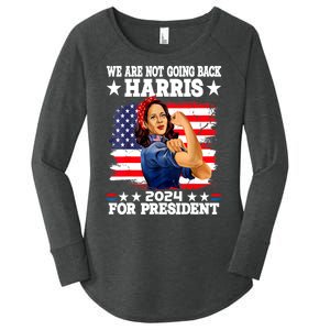 Kamala Harris Were Not Going Back Vote For 2024 President Gift Women's Perfect Tri Tunic Long Sleeve Shirt