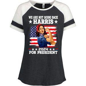 Kamala Harris Were Not Going Back Vote For 2024 President Gift Enza Ladies Jersey Colorblock Tee