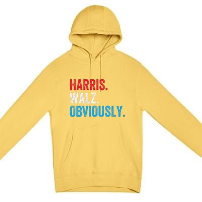 Kamala Harris Walz Obviously 2024 Election Vote Tim Waltz Premium Pullover Hoodie