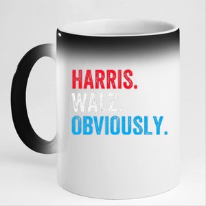 Kamala Harris Walz Obviously 2024 Election Vote Tim Waltz 11oz Black Color Changing Mug