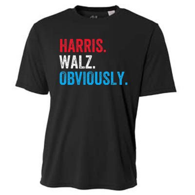 Kamala Harris Walz Obviously 2024 Election Vote Tim Waltz Cooling Performance Crew T-Shirt