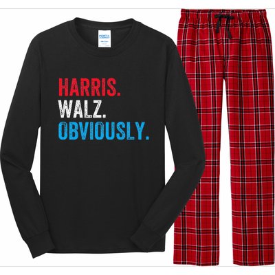 Kamala Harris Walz Obviously 2024 Election Vote Tim Waltz Long Sleeve Pajama Set