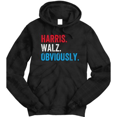 Kamala Harris Walz Obviously 2024 Election Vote Tim Waltz Tie Dye Hoodie