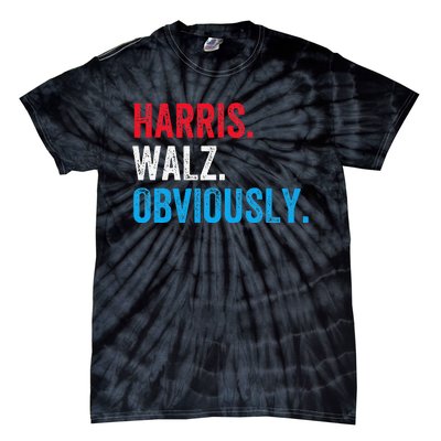 Kamala Harris Walz Obviously 2024 Election Vote Tim Waltz Tie-Dye T-Shirt