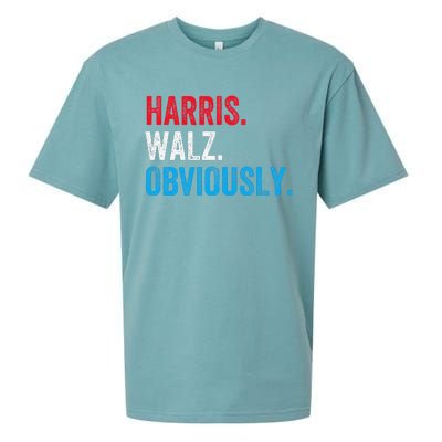 Kamala Harris Walz Obviously 2024 Election Vote Tim Waltz Sueded Cloud Jersey T-Shirt