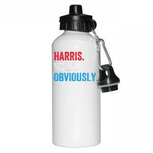 Kamala Harris Walz Obviously 2024 Election Vote Tim Waltz Aluminum Water Bottle